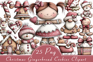 Christmas Gingerbread Cookies Clipar, an Illustration by Libby Wishes