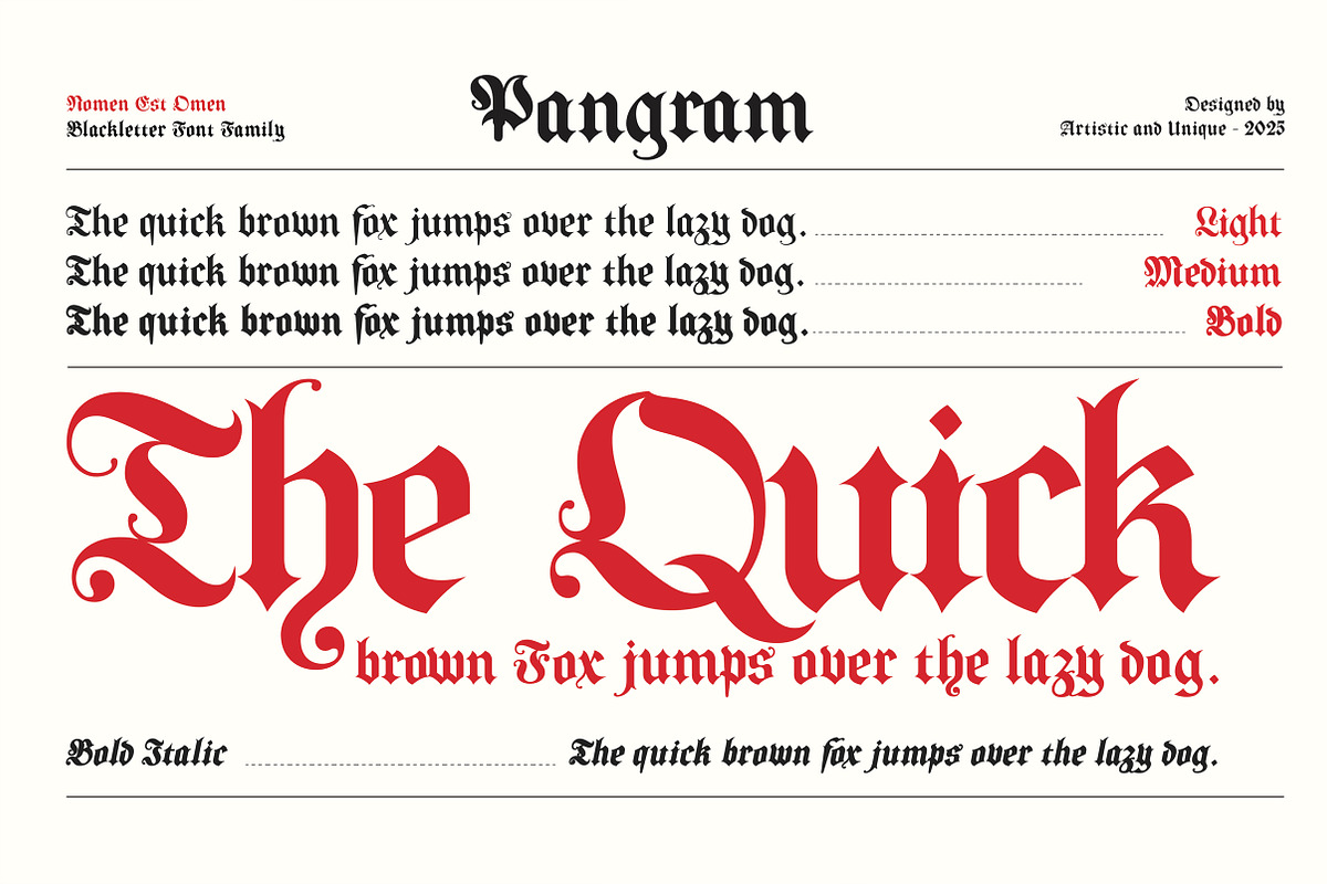 Nomen Est Omen - Blackletter Font, a Blackletter Font by Artistic & Unique (Photo 14 of 15)