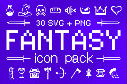 Fantasy Pixel Gaming Art Icon Pack