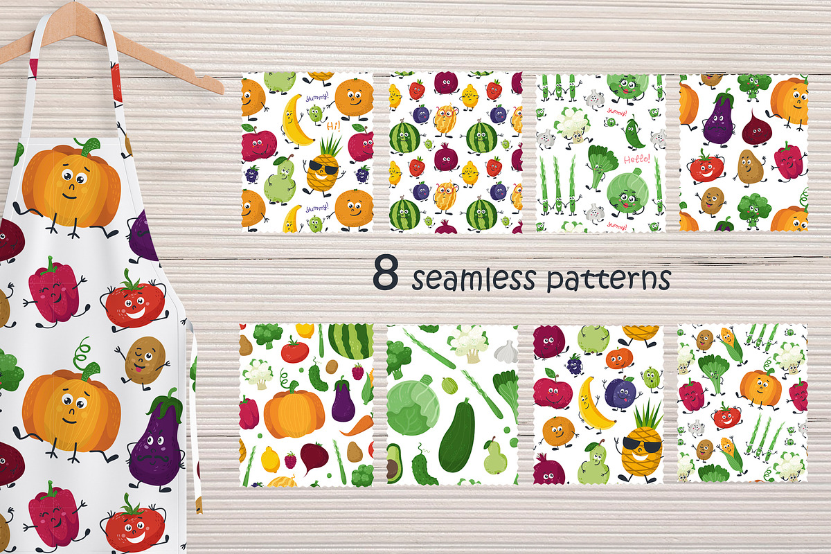 Funny fruits & vegetables, a Graphic by Nafanya (Photo 5 of 9)