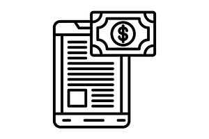 Mobile Payment Line Icon