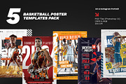 5 Basketball Poster Templates, a Flyer Template by Bornx Design (Thumbnail 1 of 6)