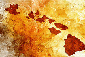 Map of Hawaii in warm colors, a Photo by Beautiful things