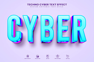 Techno Cyber Editable Text Effect