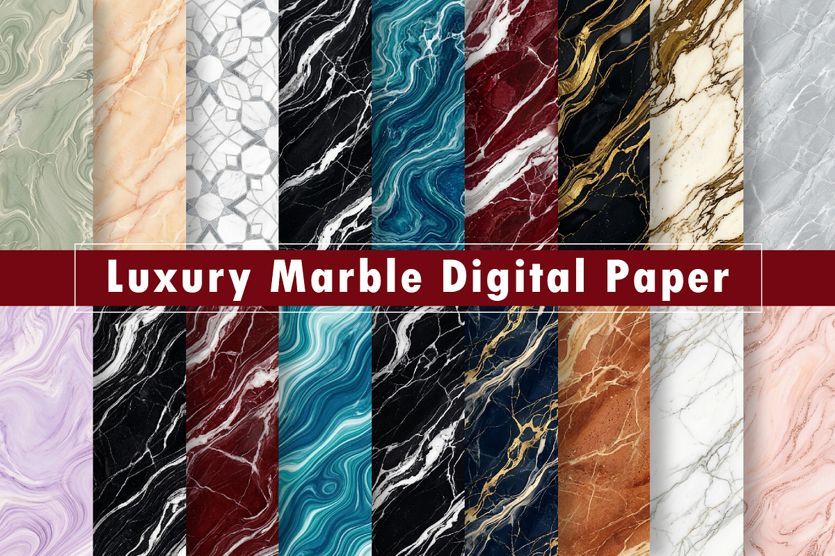 Luxury Marble Digital Paper, a Texture Graphic by Dream Creation (Photo 1 of 7)