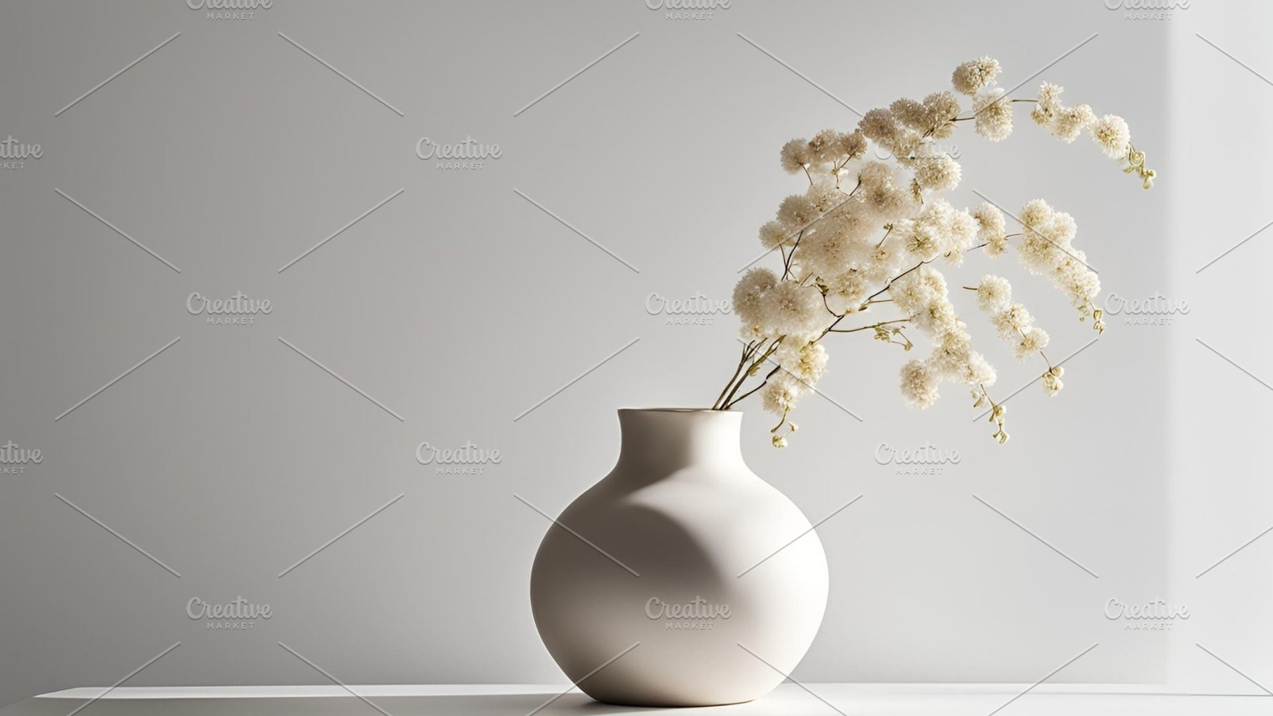 Still life white vase and airy light, an Architecture Photo by ComfortQ