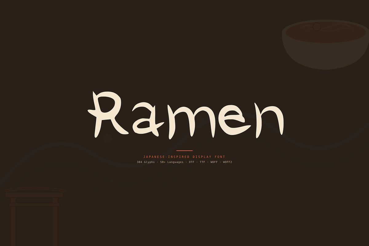 Ramen — Japanese Display Font, a Handwritten Font by Lettra Studio (Photo 1 of 11)