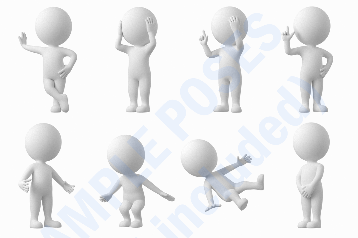 Cute Stickman In A-Pose CAT Rig, a Characters & Person 3D Model by VK Studio (Photo 19 of 19)