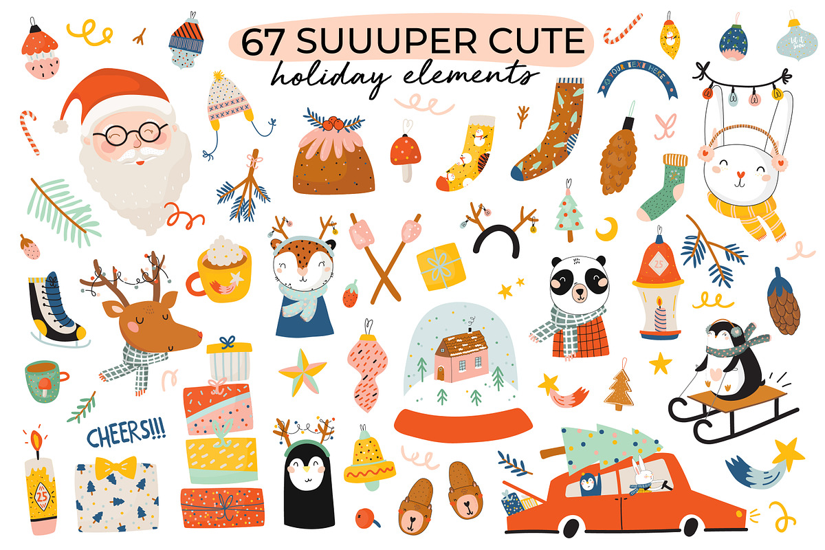 Cute Christmas & New Year BUNDLE, a Seasonal Illustration by Ruslana Lubenets (Photo 87 of 104)