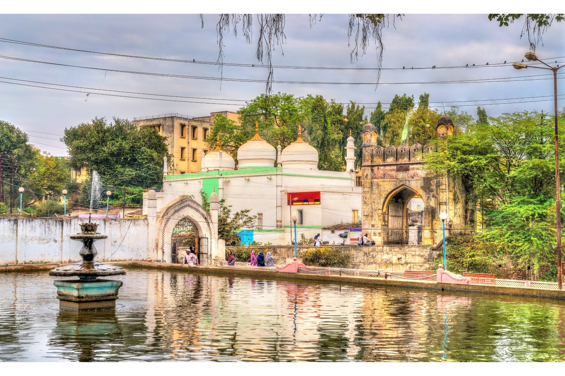 Jamil Baig Masjid Mosque and Mahmud Darwaza Gate as seen from, an ...