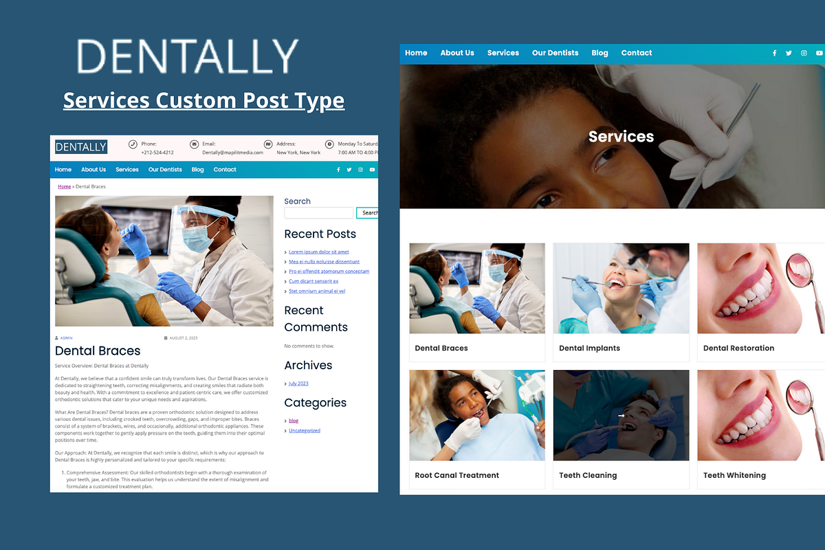Dentally - Premium WordPress Theme, a WordPress Template by MapilitMedia Inc. (Photo 3 of 3)