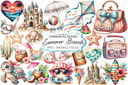 Cute Summer Beach Clipart, a Graphic by designcity5 (Thumbnail 1 of 5)