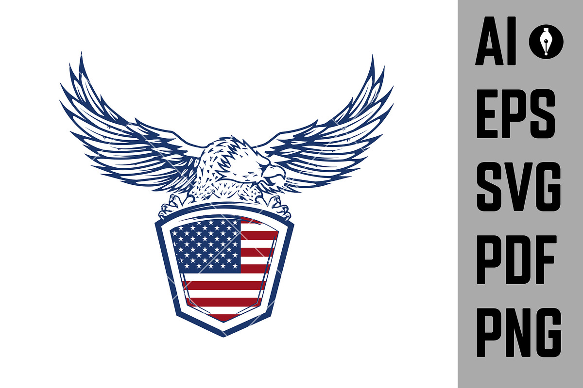 Set of the USA labels with eagles AI, a Branding & Logo Template by Vectorhight (Photo 7 of 8)