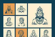 Vintage God Vector Illustration, a Person Illustration by Creative Stall (Thumbnail 7 of 8)