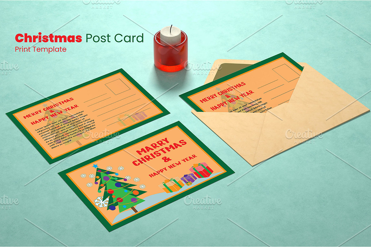 Chrisrmas Postcard, a Card Template by LIOKIVA Studio