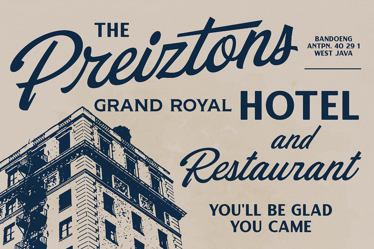 Preizton - Vintage Matchbooks Font, a Sans Serif Font by Roams Type (Photo 6 of 11)