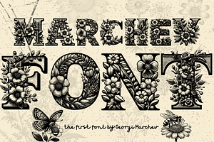 Vintage Floral Font "Marchev"