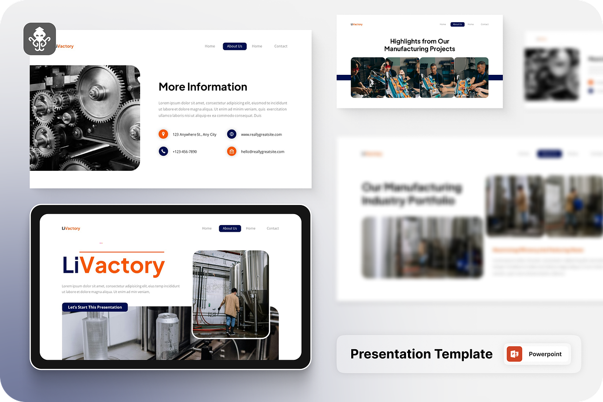 Manufacturing Industry Powerpoint, a Presentation Template by SquidPixey (Photo 1 of 6)