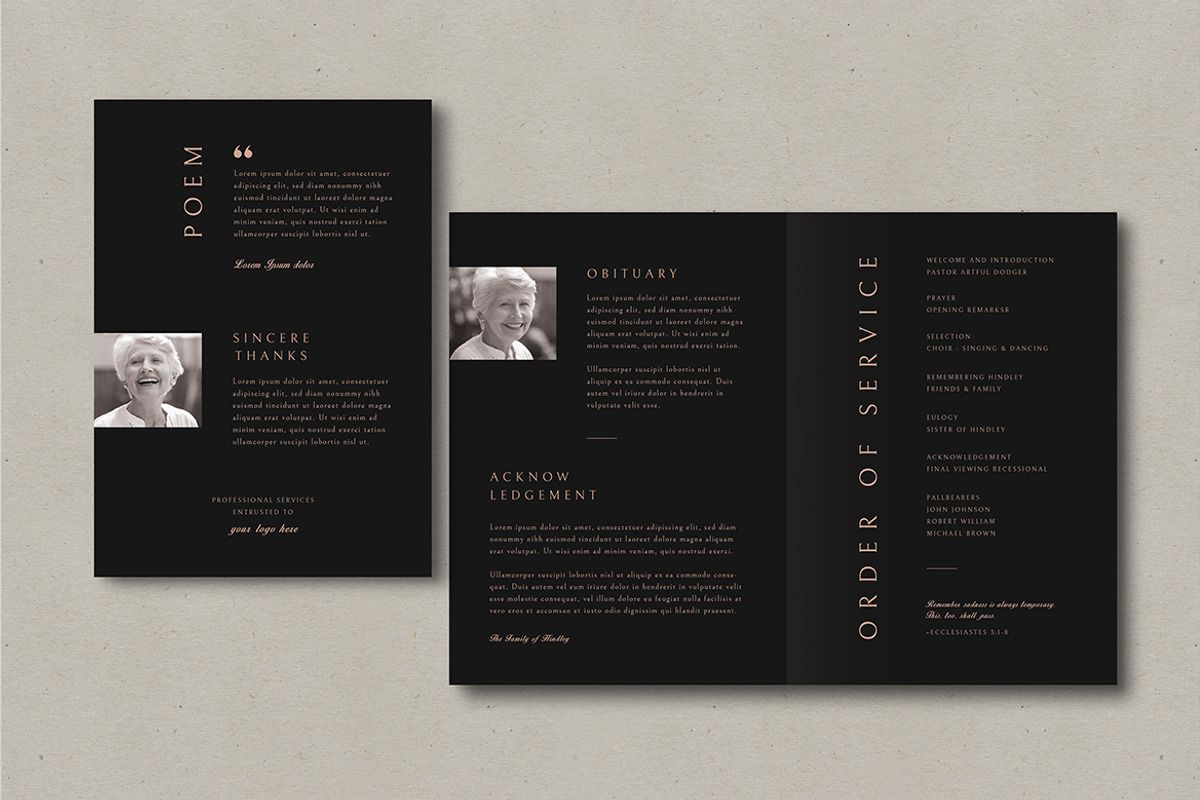 Funeral Program Template, a Brochure Template by VectorVactory (Photo 4 of 7)