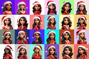 125 Animoji Style - Santa Woman