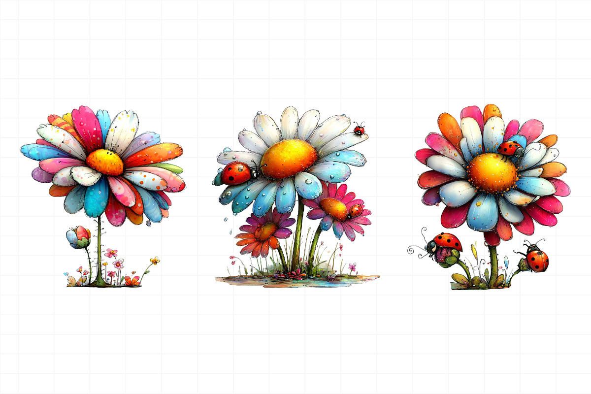 Whimsical Spring Daisy Flower Clipar, an Illustration by Daily.Designs (Photo 7 of 7)