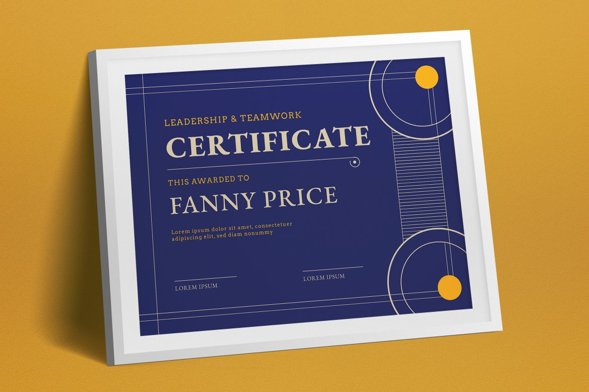 Blue Yellow Art Deco Certificate, a Print Template by graphicook (Photo 2 of 4)