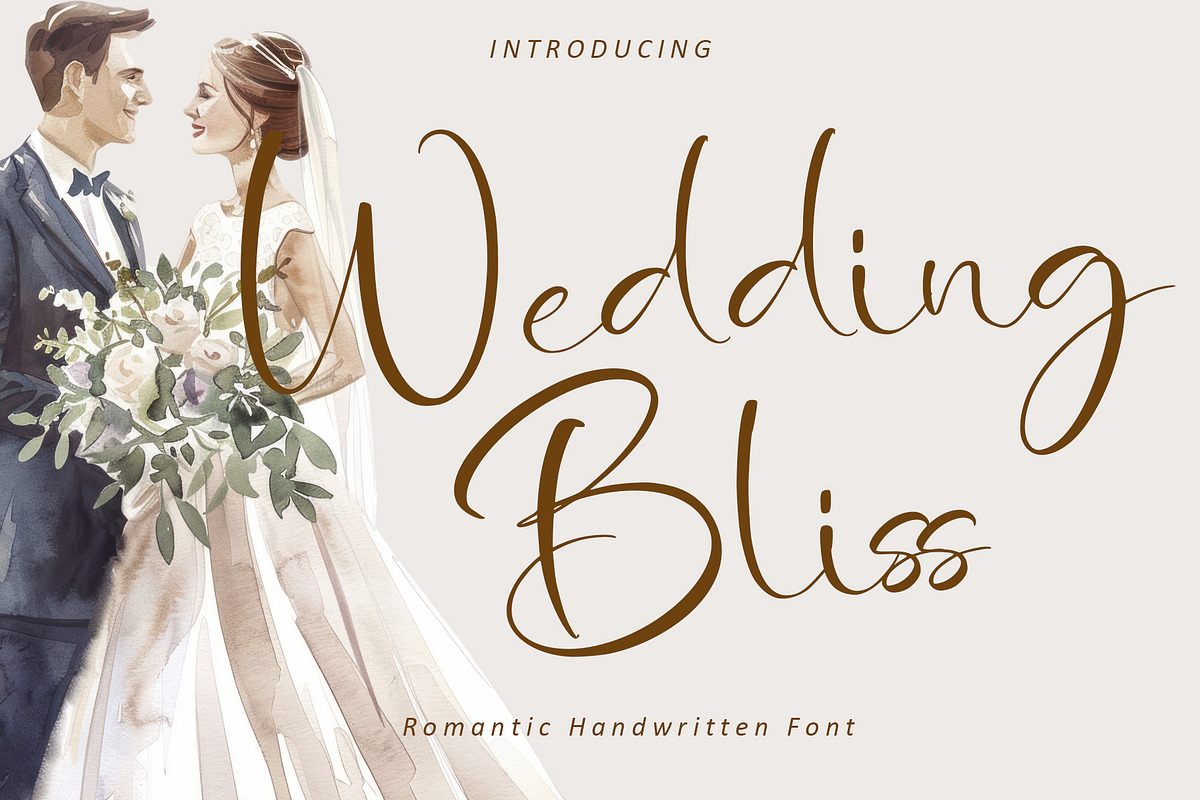 Wedding Bliss - Romantic Handwritten, a Handwritten Font by Letterara (Photo 1 of 12)
