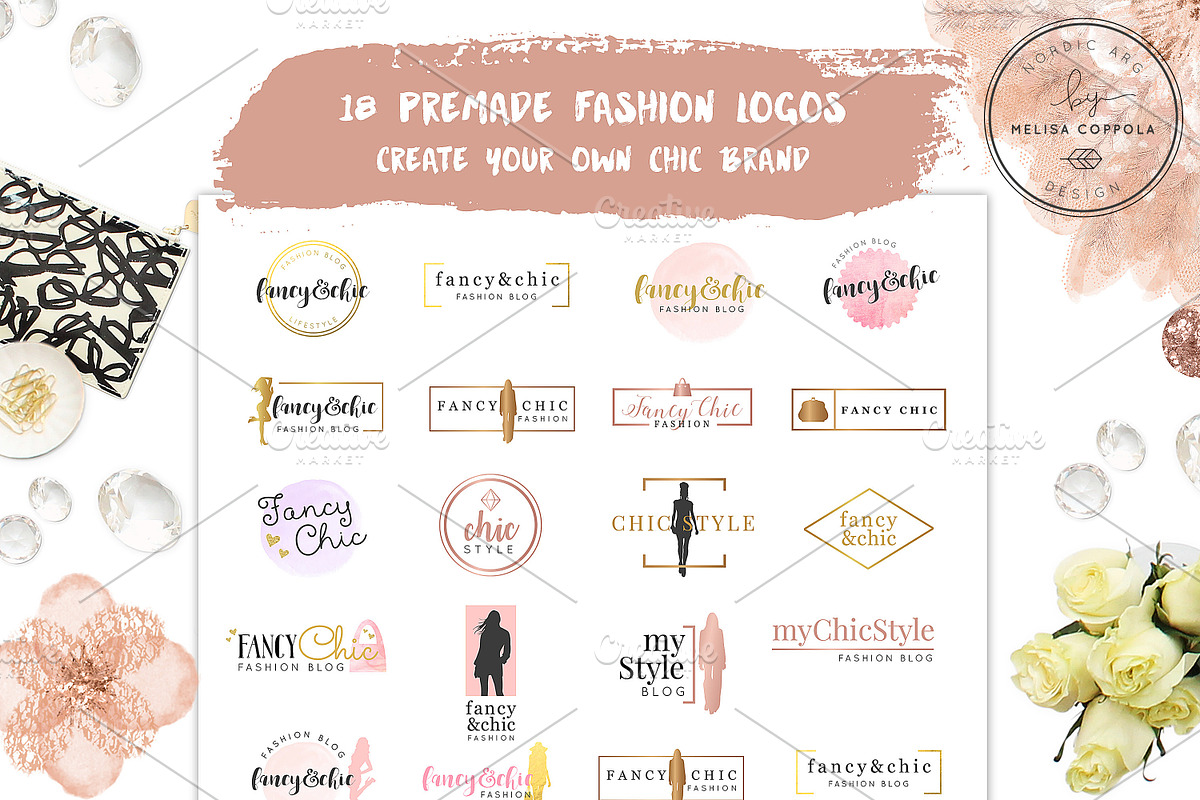 ♡Fancy&Chic Fashion Branding Kit, a Branding & Logo Template by Nordic.Arg (Photo 2 of 9)