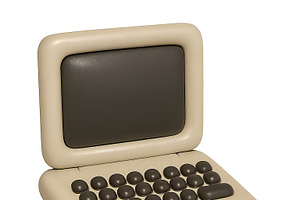Retro inflatable bubble computer iso, an Illustration by Dvoevnore photos