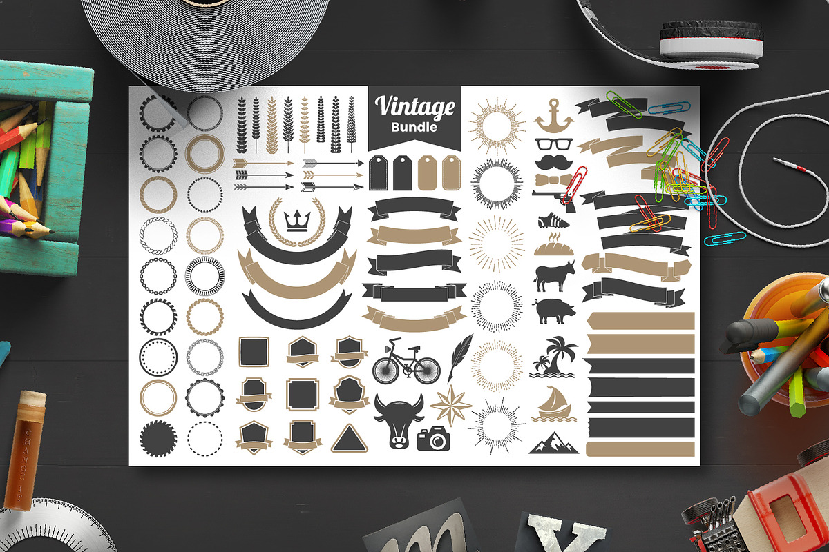 395 VINTAGE GENERATOR TOOLKIT, a Branding & Logo Template by Toonsteb (Photo 2 of 13)