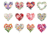 Valentine Floral Heart Clipart, an Illustration by Design Market (Thumbnail 2 of 3)