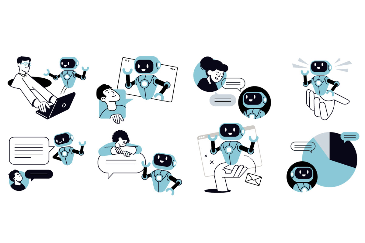 Chat with me vector illustrations, a Technology Illustration by PureSolution (Photo 3 of 6)