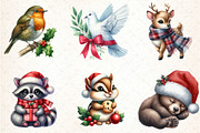 Christmas Animals Clipart, an Illustration by DreamCafeArt (Thumbnail 6 of 8)