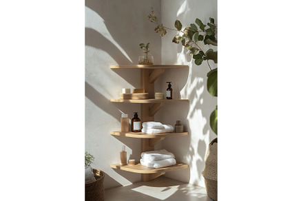 Chic wood shelf for essentials, an Architecture Photo by Beautiful things