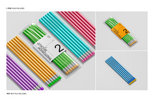 Pencil Packaging Mockup Set