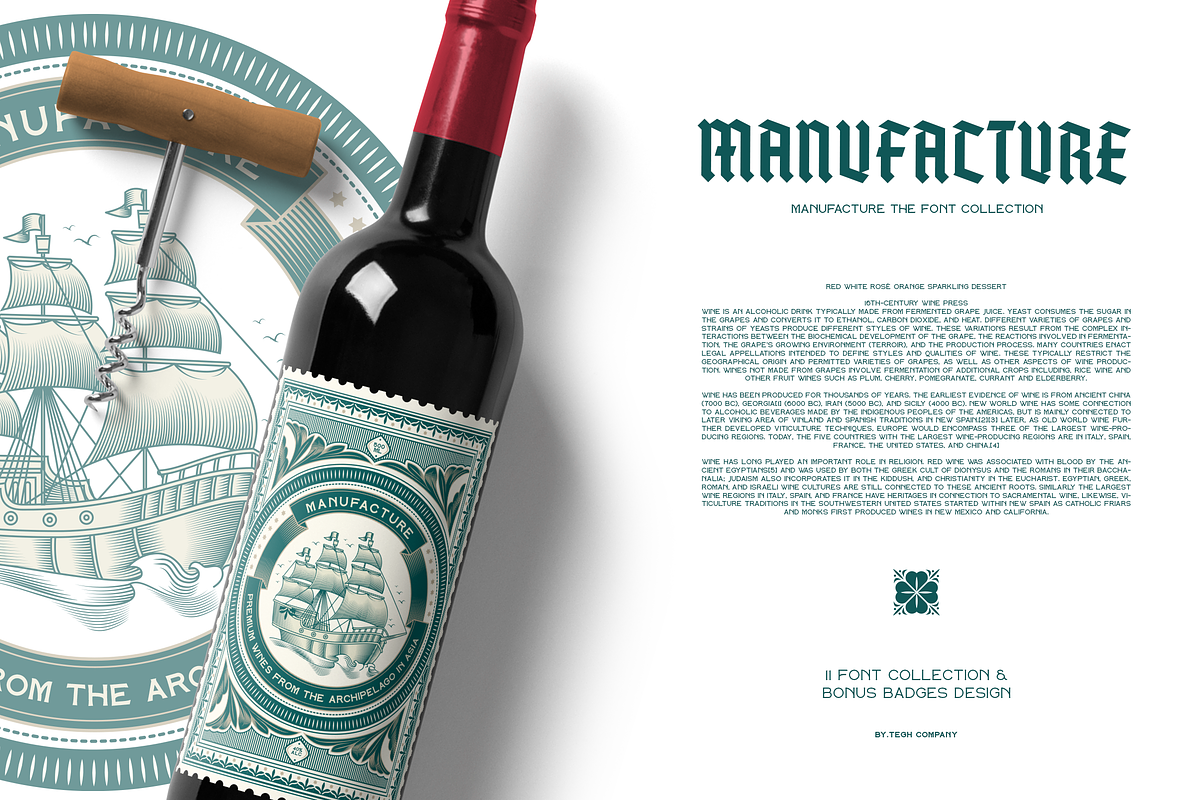 manufacture font collection, a Font by Tegh co. (Photo 8 of 13)
