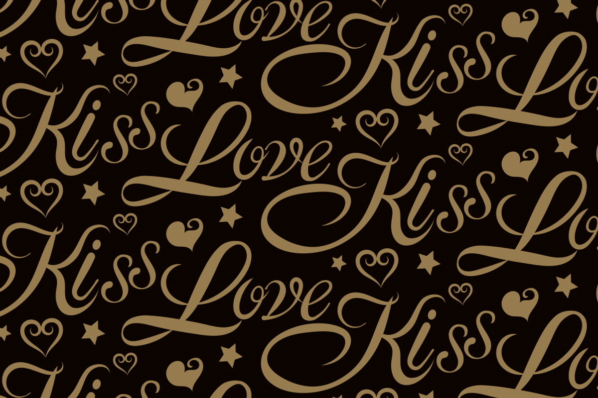 Love, Kiss, Lettering, Design