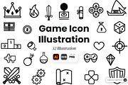 Game Icon Illustration Set – Outline, an Object Graphic by SLAB! Design (Thumbnail 1 of 3)
