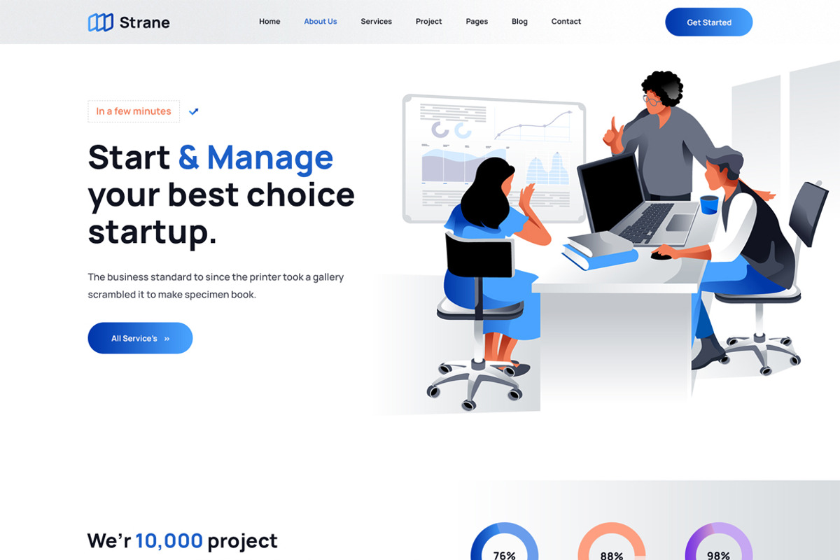 Startup Agency Template - Strane, a Bootstrap Template by HasThemes (Photo 2 of 3)