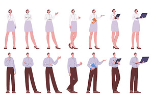 Business characters. Male female, a Finance Illustration by Valerie Bodnar