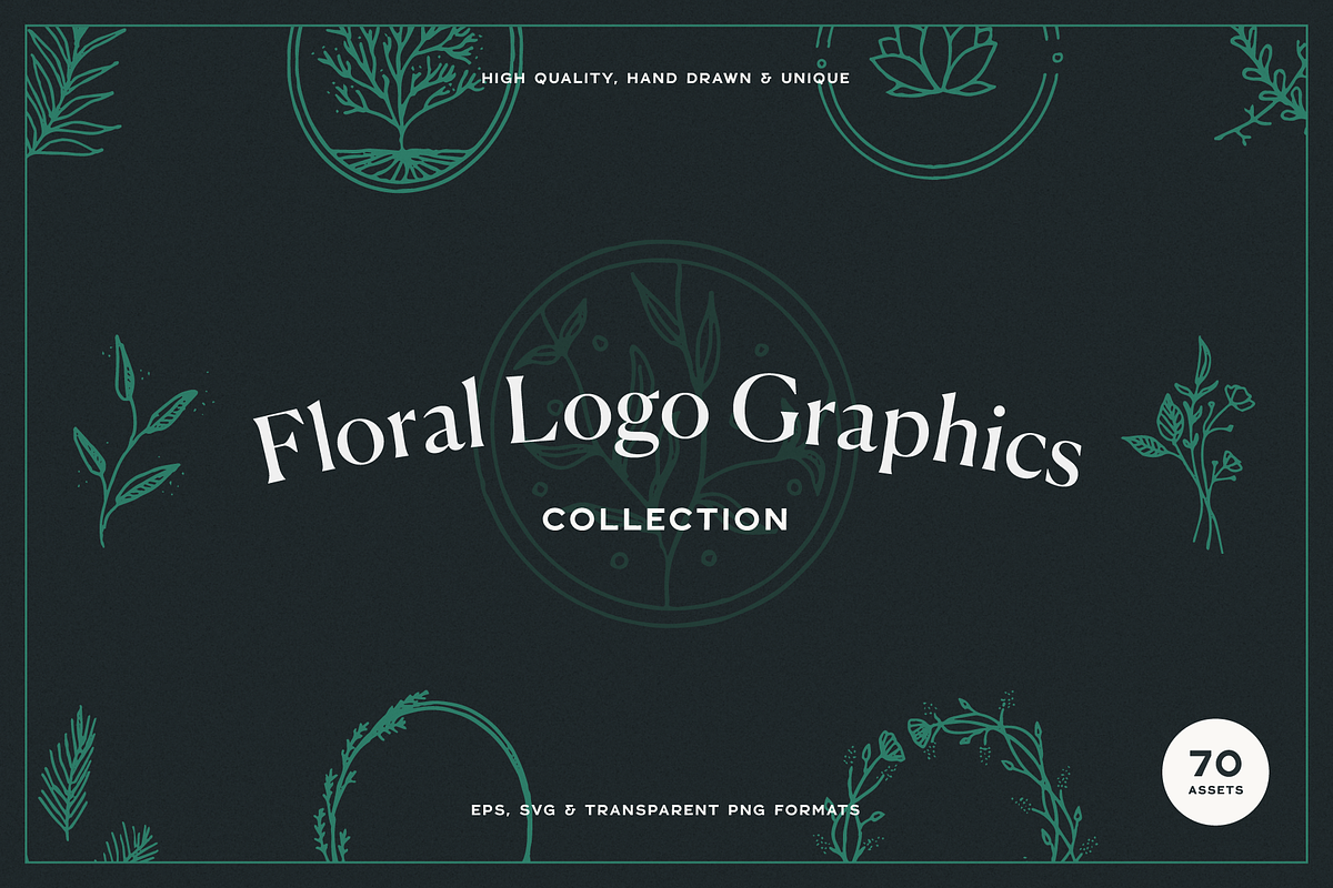 Floral Logo Graphics Bundle, a Decorative Illustration by Kin Design (Photo 1 of 11)