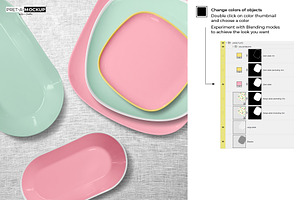 Ceramic Plates, Bowls Mockup