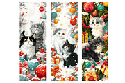 Cute Christmas Cats Bookmarks Png, an Illustration by Designworld (Thumbnail 2 of 3)