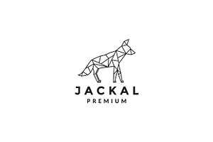 Jackal Forest Animal Geometric Logo