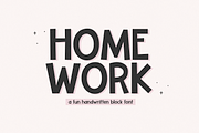 Homework | Fun Block Font, a Sans Serif Font by KA Designs (Thumbnail 1 of 9)