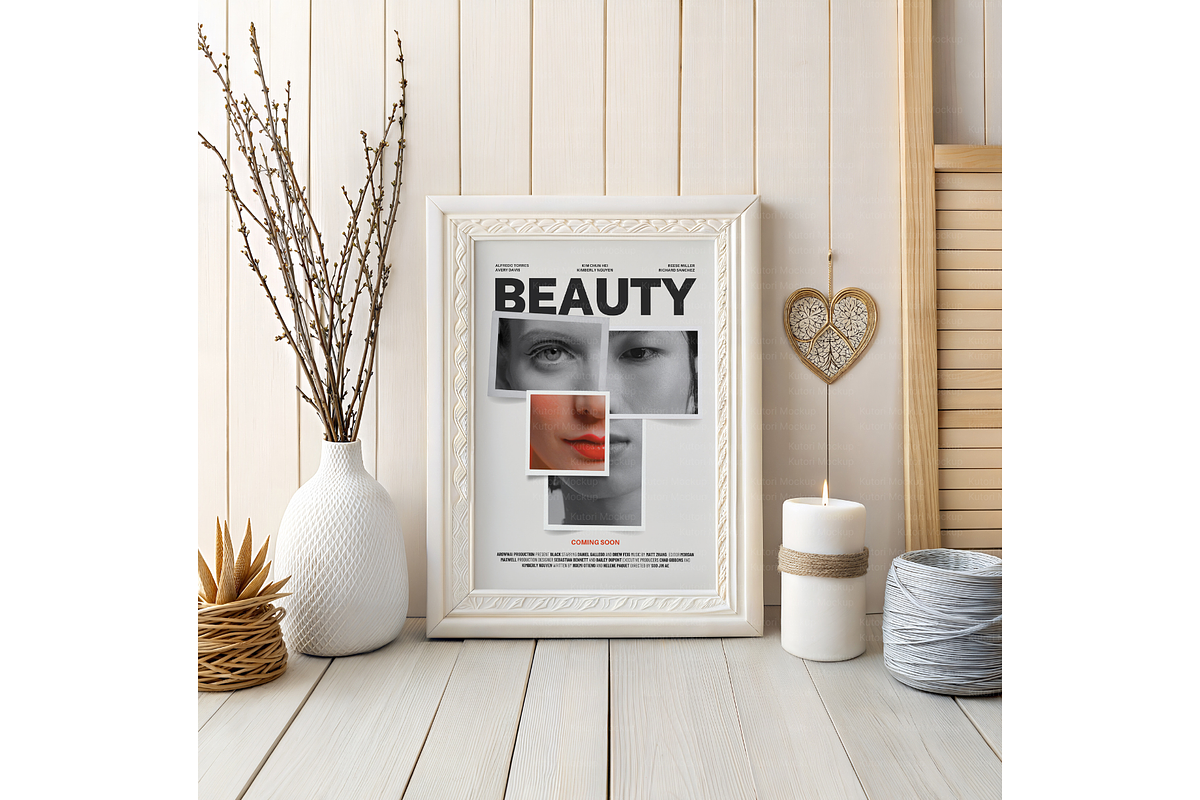 Rustic Boho Frame Mockup with Decor, a Product Mockup by MockupWizard (Photo 5 of 5)