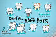 Happy teeth set. Dental print, a Healthcare Illustration by WalnutBird (Thumbnail 1 of 2)