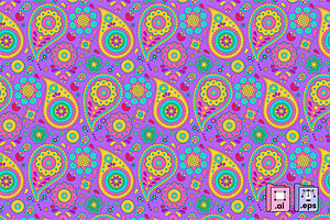 Seamless Purple-pink Paisley Pattern, a Pattern Graphic by MISS CHATZ