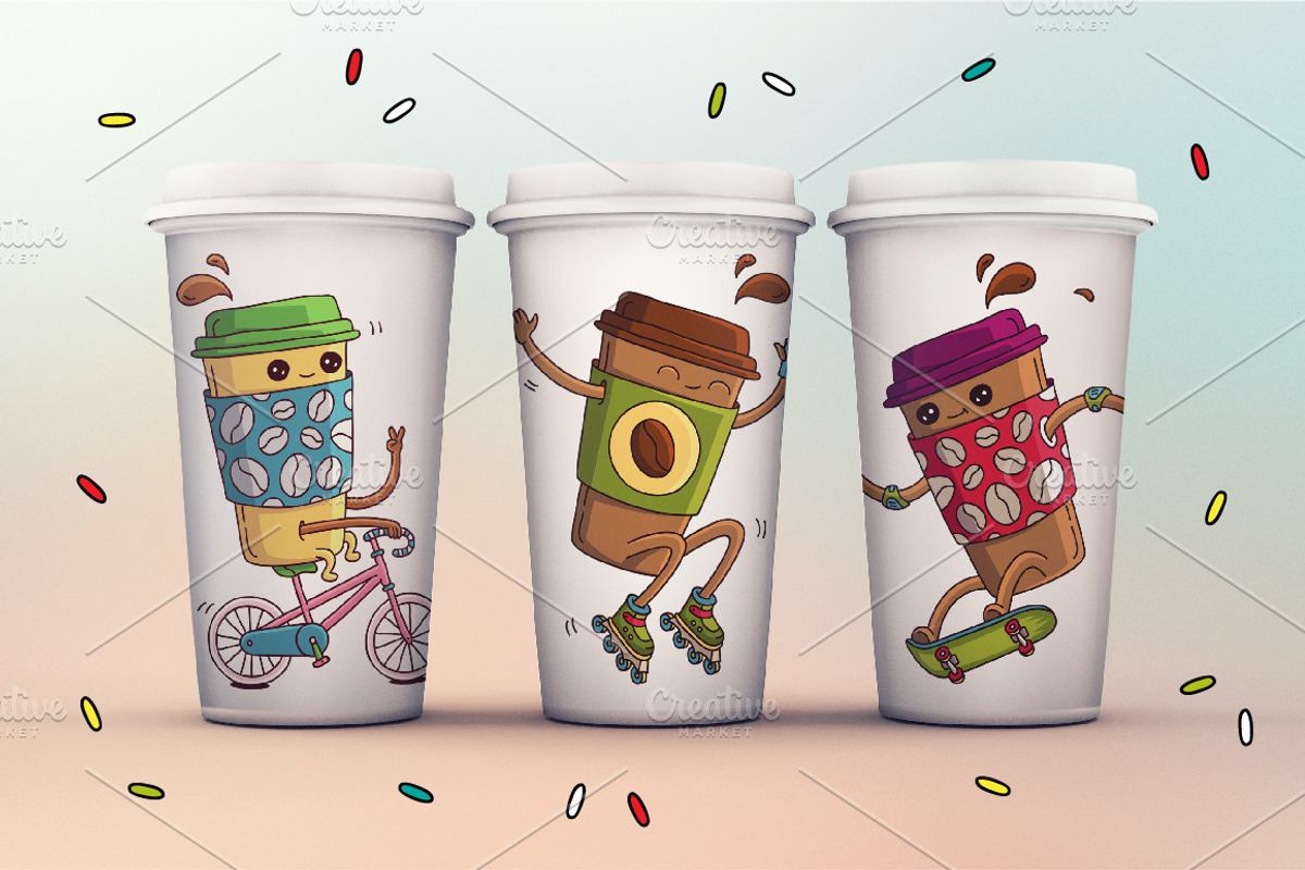 Funny Coffee Cups, a Sport Illustration by chekart (Photo 3 of 6)