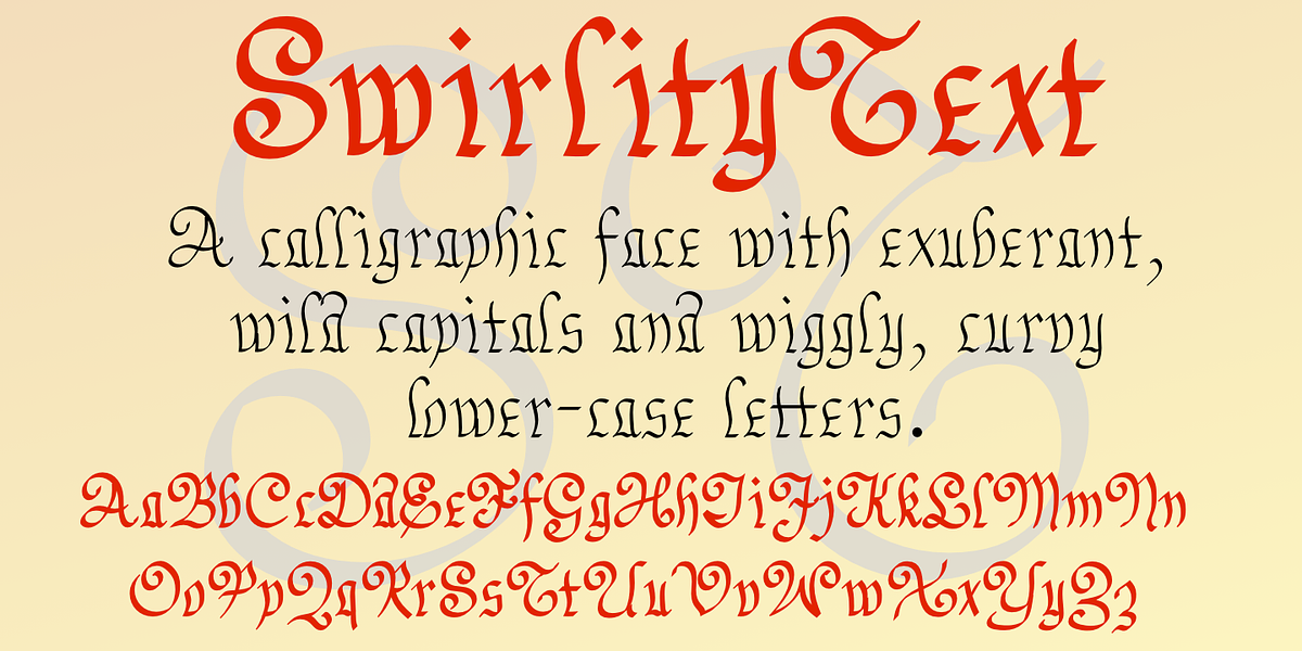 SwirlityText, a Blackletter Font by Ingrimayne Type (Photo 2 of 9)